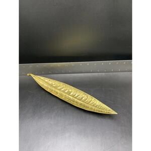 Vintage Solid Brass Euphorbia Cordiaeum Leaf Dish 1948 Virginia Metalcraft